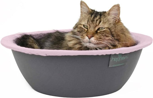 Hepper Cat Nest - Washable Cat Bed with Fleece Liner - Gray/Pink by Hepper