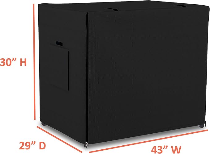 Dog Crate Cover 12 Oz Waterproof - Heavy Duty Privacy Dog Crate Cover with Mesh Pocket & Roll Up Window - Universal Fit Dog Kennel Cover (30" H x 43" W x 29" D, Black) - Image 3