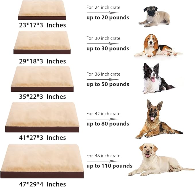 NUPIDA Waterproof XL Dog Bed for Crate with Washable Cover, 41x27, Brown | TPU Waterproof Layer, Easy Clean Cover, Soft Plush Surface, Durable Oxford Fabric, Non-Slip Bottom, For Large Breeds ≤80lbs - Image 9