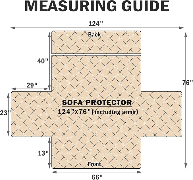 Cmfshape Skidproof Sofa Cover-Geometrical Couch Slipcover with Elastic Straps-Easy Fit Slip Cover-Washable Furniture Protector for Pets and Kids(Sofa66,Coffee) - Image 4