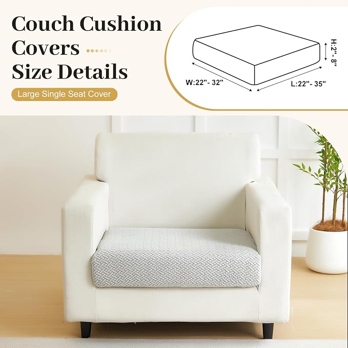 Couch Cushion Covers & Couch Cover for Sectional Sofas, Reversible Non-Slip Sofa Slipcovers, Washable Pet Proof Home Decor Protector (Orgen, Large Single Seat Cover) - Image 2