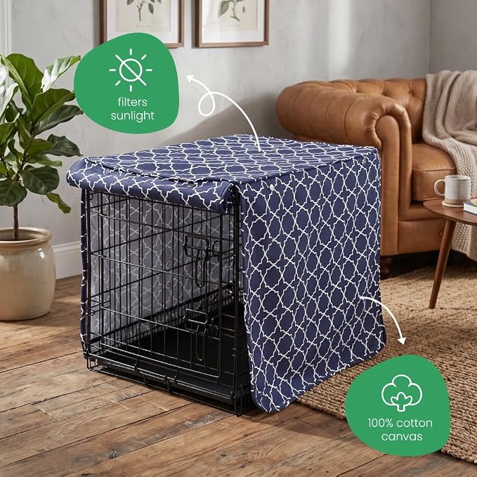 Molly Mutt Romeo & Juliet Dog Crate Cover, 100% Cotton Canvas Cover with 2 Roll-Up Panels, Ideal for Dog or Cat Crate, Durable, Washable, and Free of Harmful Chemicals, 36" x 24" x 27" - Image 4