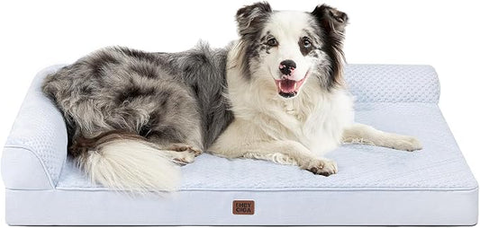 EHEYCIGA XL Dog Bed Memory Foam for Crate, Extra Large Dog Bed Orthopedic with Washable Removable Cover, Waterproof Pet Sofa Couch XLarge Size Dogs, 41x27x6.5, Washblue by EHEYCIGA