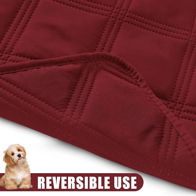 Smiry Waterproof Dog Bed Cover, Reversible Pet Blanket for Sofa Couch | Soft Washable Dog Blanket, Leakproof Couch Cover for Dogs Cats & Furniture Protection, 52x82, Wine Red/Wine Red - Image 3