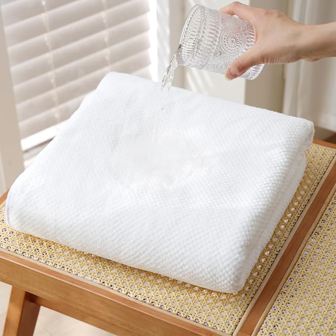 30x60 Inches Extra Large Bath Towels Set Super Soft Absorbent Luxury Microfiber Towels for Bathroom (White, 6PCS) - Image 5