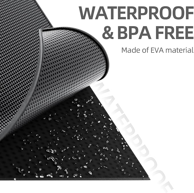 ESTHELLO Cat Litter Mat Honeycomb Double Layer Design 30’’ x 24’’ Black - Image 4