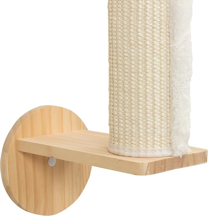 TRIXIE Wall Set 1, Indoor Wall Mounted Cat Scratching Post for Elevated Fun, Climb to Perch, Jumping Platform, Natural - Image 4