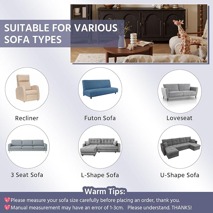 OTOB Non-Slip Couch Armrest Covers for Sofa, Washable Plush Sofa Arm Cover, All Season Soft Geometric Jacquard Armchair Slipcovers Cozy Pet Recliner Couch Protector, 1 Piece (Dark Gray, 27.6"x27.6") - Image 8