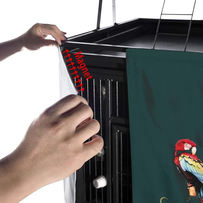 Colorday Good Night Bird Cage Cover for Large Bird Cage with Play Top (Patented), Green 61" - Image 5