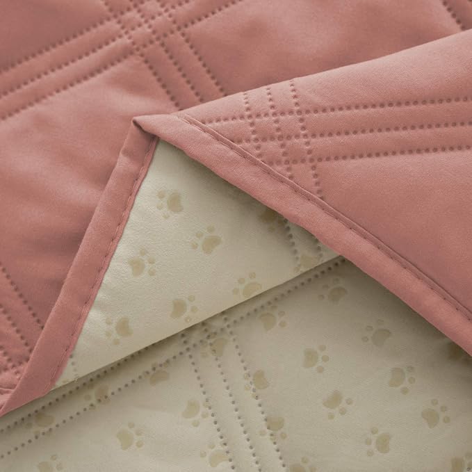Ameritex Waterproof Dog Bed Cover Pet Blanket with Anti-Slip Back for Furniture Bed Couch Sofa (40x50 Inch (Pack of 1), Lightpink) - Image 3