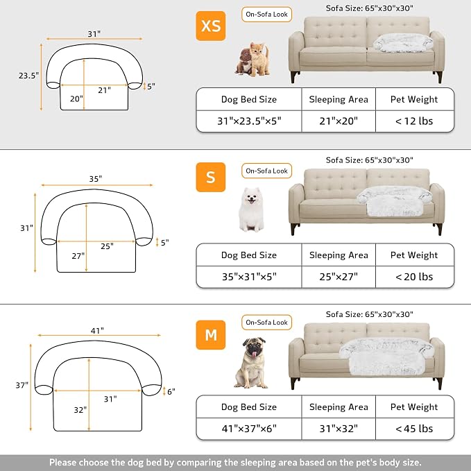 Calming Dog Bed Fluffy Plush Dog Mat for Furniture Protector with Removable Washable Cover for Large Medium Small Dogs and Cats (XS (31"x23.5"x5"), Light Grey) - Image 5