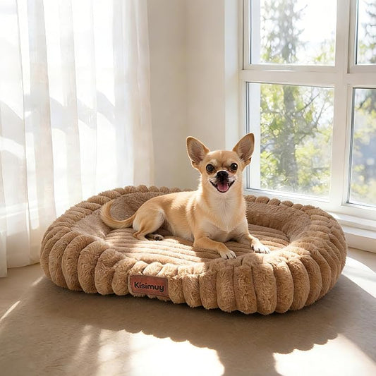 Orthopedic Dog Bed, Hip & Joint Support Dog Crate Pad for Puppy | 25L x 21W x 4H, Egg-Crate Memory Foam, Washable Cover, Low Front Entry, Non-Slip Bottom, Small Dogs, Brown by Unknown