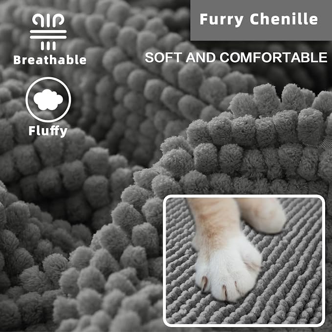 Flamingo P Chenille Dog Bed Cover Thick Couch Cover for Dogs Washable Pet Sofa Cover Protector Non-Slip Couch Covers for 3 Cushion Couch Furniture Protector Pet Friendly, 35" x74" Grey - Image 3