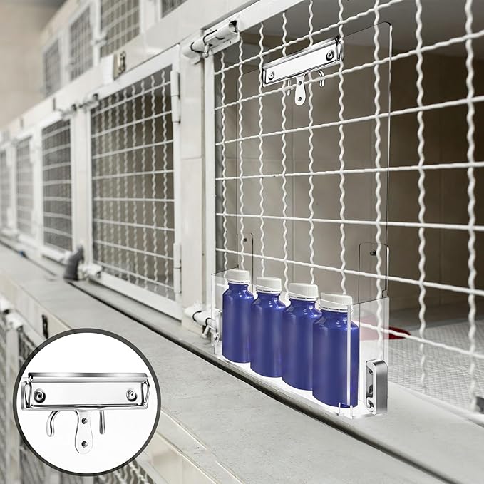 Leinuosen 4 Pack Kennel Cage Storage Basket Bin for Accessories and Supplies Veterinary Cage Acrylic Storage Rack for Kennel, Crate, Cat Accessories Acrylic Display Stand Brochure Holder - Image 3