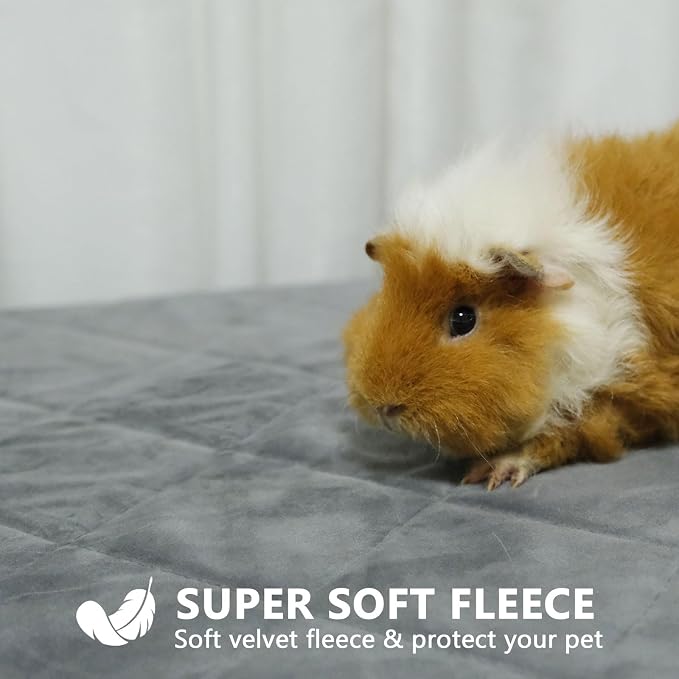 Guinea Pig Bedding, 49x24IN 2Pack Fleece Cage Liner for Midwest Cage, Super Absorbent & Odor Control & Waterproof & Reusable Washable Guinea Pig Liner, Pee Pad Mat for Small Animal, Rabbit, Bunny - Image 5