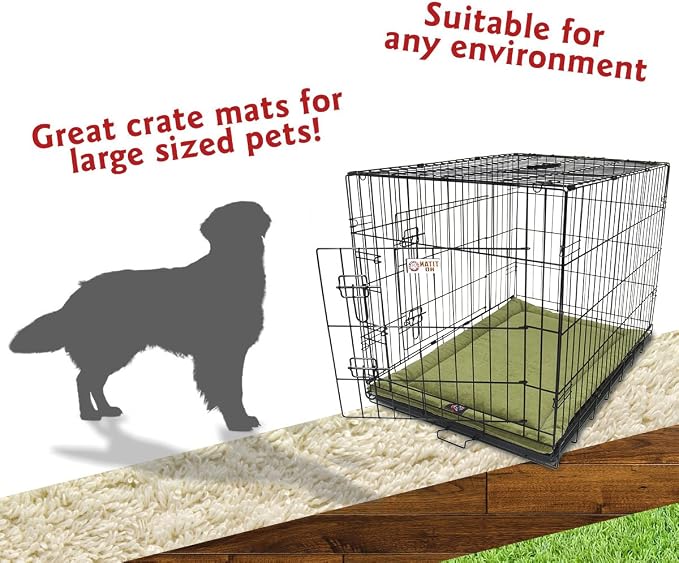Majestic Pet Dog Crate Mat - Machine Washable Soft Plush Pet Bed Pad for Crates & Kennels | USA Crafted | 42"x26" Villa Fern - Image 4