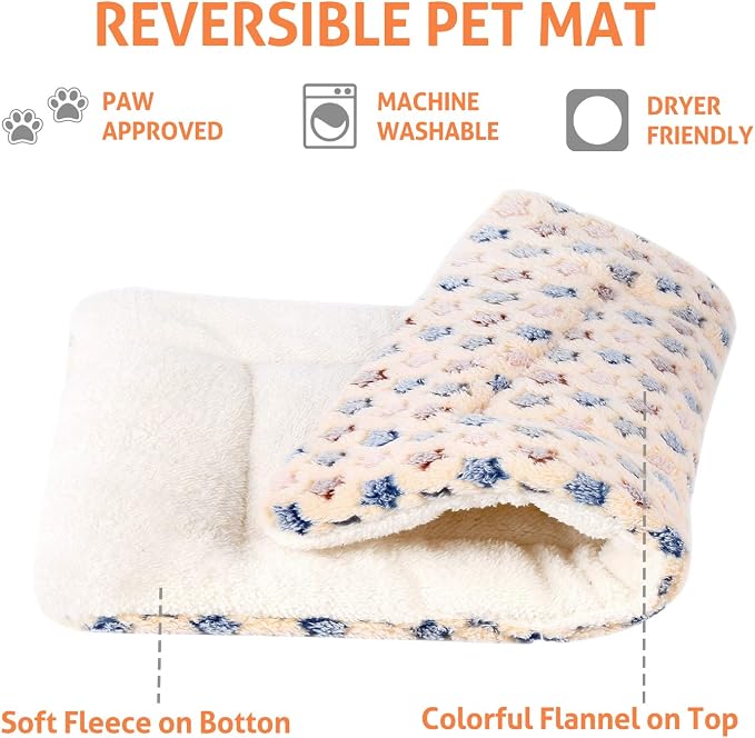 Mora Pets Dog Bed Crate Pad Ultra Soft Pet Bed with Cute Star Print Washable Crate Mat for Large Medium Small Dogs Reversible Fleece Dog Crate Kennel Mat Cat Bed Liner 41 x 29 inch Brown - Image 2
