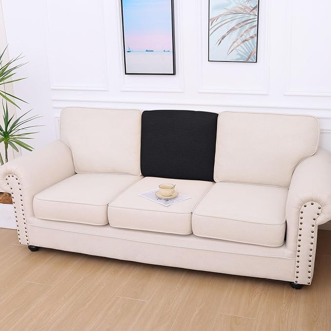hyha Waterproof Couch Cushion Covers for Pets, Non Slip Sofa Seat Cover | Stretch Jacquard Fabric, Elastic Bottom, Non Slip Fit, Waterproof Protection, Pet Hair Protection (1 Piece for Backrest M) - Image 7
