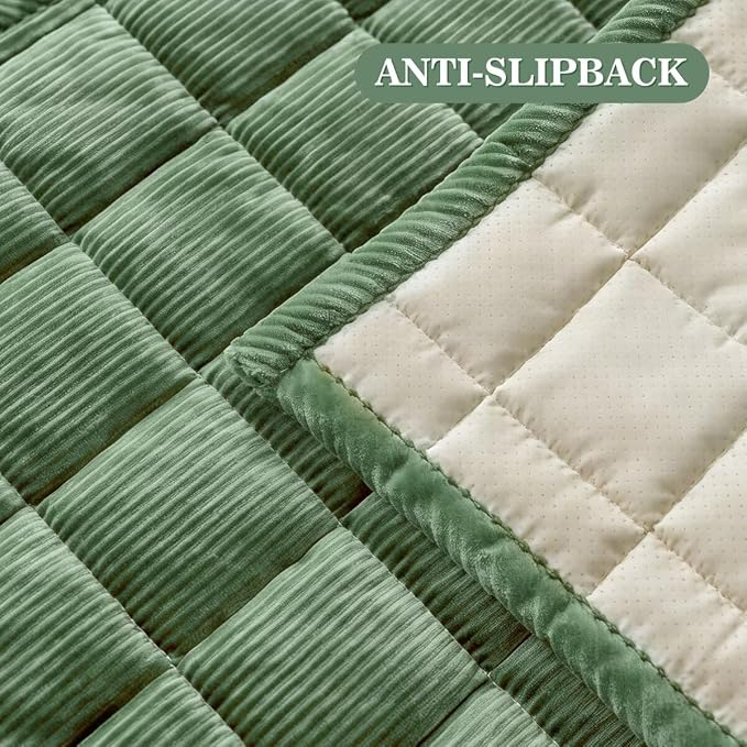 Couch Cover for Dogs Non-Slip Pet Couch Cover for Sofa Plush Protector | Non-Slip Backing, Machine Washable, Pet Friendly, Pet Hair & Scratch Protection, Sofa Cushion Protector(Green, 27.6"×27.6") - Image 4