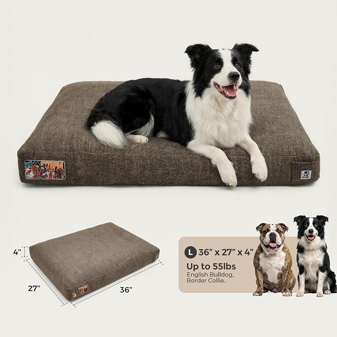 Sytopia 36 Inch Indestructible Durable Dog Beds for Large Dogs, Chew Proof Waterproof Pet Crate Pad with Machine Washable Removable Cover, Great for Indoor, Outdoor, Crate, Patio Use, Brown - Image 6