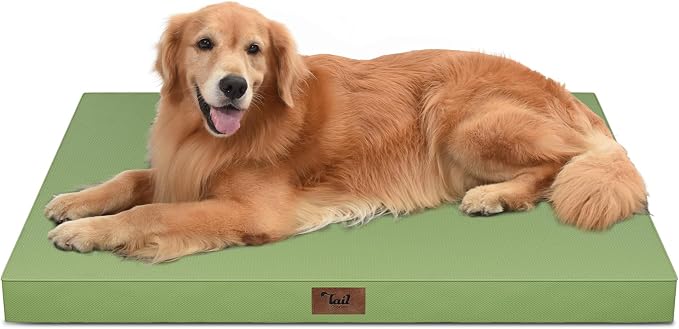 Waterproof Orthopedic Outdoor Dog Bed XL for Extra Large Dogs | Egg Crate Foam for Joint Support, TPU Waterproof Layer, Machine Washable 1680D Oxford Cover, 44 x 32 Inch, Up to 90 lbs by TailStories