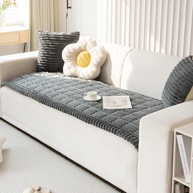 Mitid Sofa Cover Fuzzy Couch Cover for Pet, Couch Covers for Dogs Pets Mat | Washable Non-Slip Sofa Slipcover Cushion Protector Pets Friendly Mat, Dog Couch Cover, Square Couch Covers for Dogs Non Skid - Image 2