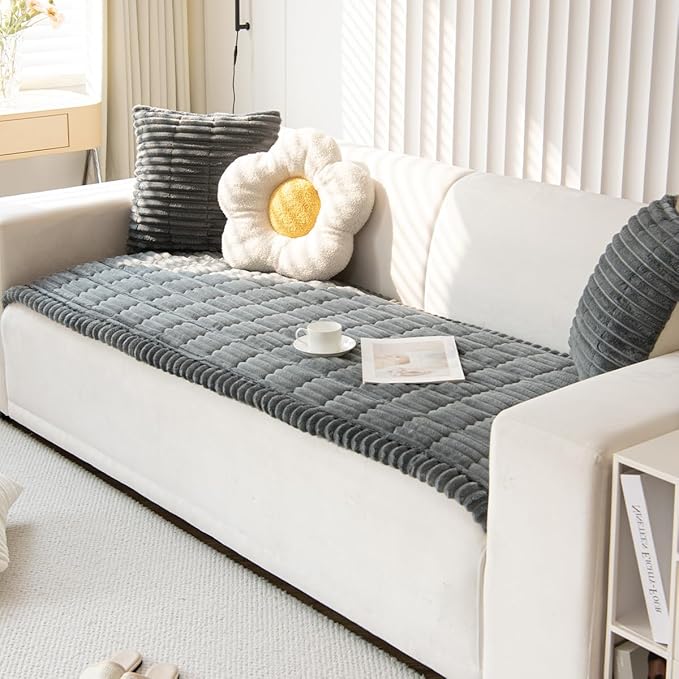 Mitid Sofa Cover Fuzzy Couch Cover for Pet, Couch Covers for Dogs Pets Mat | Washable Non-Slip Sofa Slipcover Cushion Protector Pets Friendly Mat, Dog Couch Cover, Square Couch Covers for Dogs Non Skid - Image 2