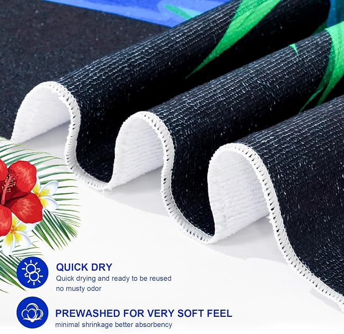 Redbaker 16 Packs 72 x 36 Inches Oversized Hawaiian Beach Towel Bulk Extra Large Pool Towels Set Microfiber Quick Dry Swim Towel Blanket for Women Men Adult Bath Travel(Bright Colors) - Image 3