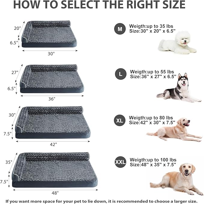 BFPETHOME Orthopedic Washable Dog Beds for Medium Dogs, Sleeping Dog Couch | 30x20 Inch Deluxe Plush Rose Velvet Washable Cover, Egg Crate Foam Support, Waterproof Lining, Non-Slip Bottom, Senior Dogs - Image 5