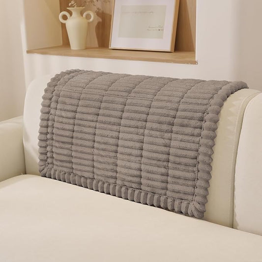 Fuzzy Sofa Headrest Covers for Dogs Washable, Thick Couch Covers for 3 Cushion Sofa Pet Friendly, Non Slip Plush Dog Couch Cover for for Sectional, Loveseat (Espresso, 27.6" x 35.4") by CYCMACOHOME