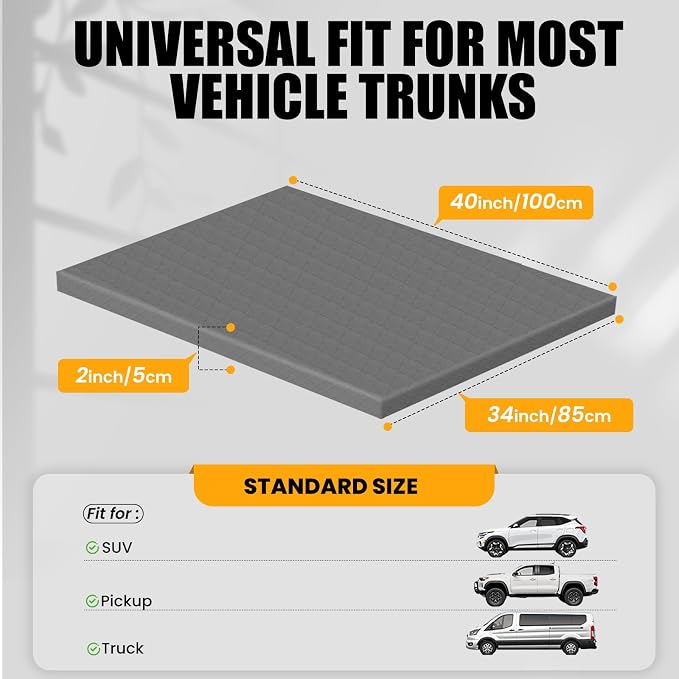 Car Dog Bed for Trunk,Non-Slip SUV Cargo Liner for Dogs | Travel Pet Mat Cushion with Supportive Foam, Removable Cover for Easy Cleaning, Suitable for SUV&Truck - Image 5