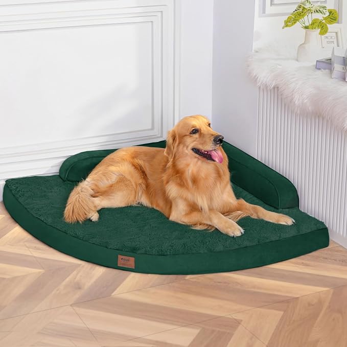 MEKIY Orthopedic Waterproof Dog Bed with Sides for Extra Large Sizes Dogs | Egg Crate Foam, Waterproof Liner, Anti-Slip Bottom, Space-Saving, Perfect for Corners and Sofa Edges, 40 x 40 Inch by Mekiy