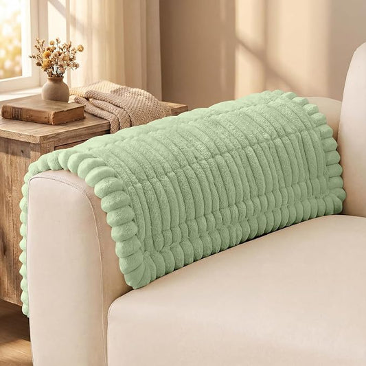 decorUhome Couch Cover for Dogs, Non Slip Fuzzy Thick Pet Sofa Protector | Pet Friendly, Couch Covers for Sofa, Machine Washable, Fits Armrests, Single Seats & Backrest Cushions, Green, 27.6" x 27.6" by decorUhome