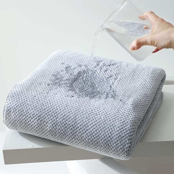 40x80 Inches Bath Sheets Towels for Adults Oversized Bath Towels Extra Large Luxury Super Soft Absorbent Quick Dry Microfiber (Gray, 2PCS) - Image 5