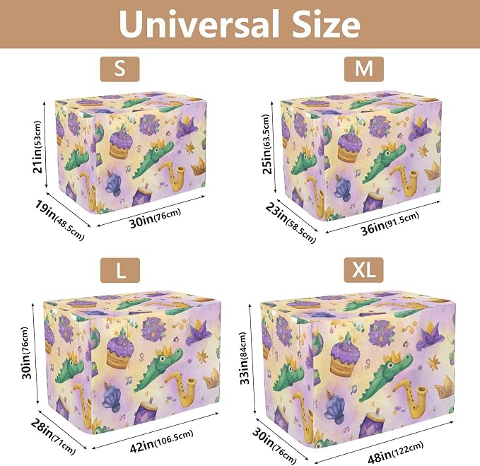 Dog Crate Cover Kennel Cover for Dog Cages Breathable for Wire Cage Indoor Outdoor Mardi Gras Crocodiles Colorful - Image 3