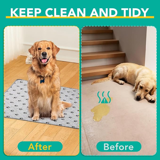 FURWEY 1 Pack Extra Large 72"X72" Washable Pee Pads for Dogs Super Absorbent Dog Training Pads Non-Slip Waterproof Pet Training Pads Mats Whelping Pads for Dogs Cats Puppy - Image 6