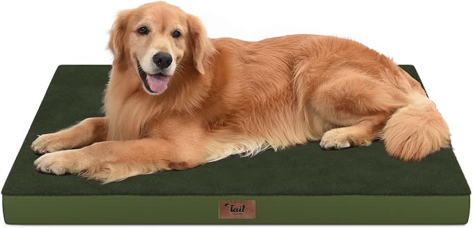 Waterproof Orthopedic Outdoor Dog Bed XL for Extra Large Dogs | Egg Crate Foam for Joint Support, TPU Waterproof Layer, Machine Washable 1680D Oxford Cover, 44 x 32 Inch, Up to 90 lbs by TailStories
