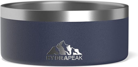 Hydrapeak Dog Bowl; Non Slip Stainless Steel; Water and Food Dish; Large Sized and Small Dogs; 32oz 64oz; Multiple Sizes; 4 Cup | Navy by HYDRAPEAK