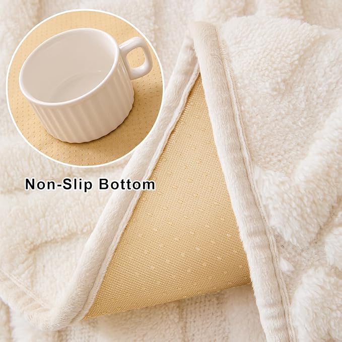 KRFOONN Couch Cover for Dogs Non Slip Washable Plush Sofa Protector Beige | Pet Sofa Slipcovers for 3 Seaters Cushion Couch, Scratch Resistant, Soft Boho Pet Covers for Couches & Sofas (35.5" x 83") - Image 3