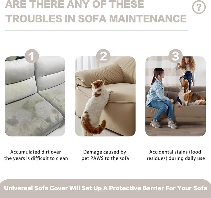 DREAMINGO Boho Couch Cover Sofa Covers for 3 Cushion Couch Jacquard Chenille Couch Cover Blanket Living Room Pet Furniture Protector Sectional Couch Covers for Dogs Washable, White, 71"x150" - Image 4