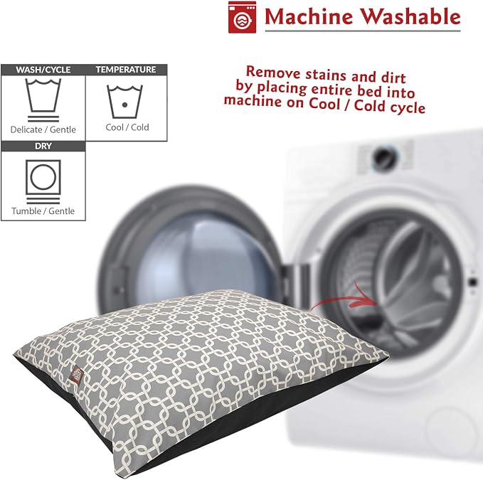 Majestic Pet's Washable, Non-Slip Comfy Dog Bed 46 x 35 Inch, Super Value Pillow Bed Large Breed, Links Gray - Image 5