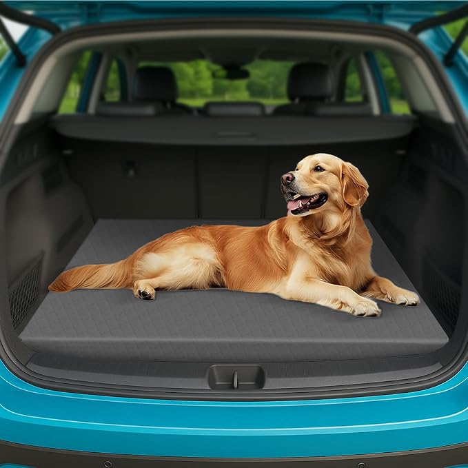 Car Dog Bed for Trunk,Non-Slip SUV Cargo Liner for Dogs | Travel Pet Mat Cushion with Supportive Foam, Removable Cover for Easy Cleaning, Suitable for SUV&Truck by ESCRODOI-Fromcourttotrailpackinperformance