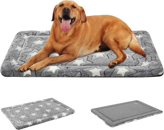 EMPSIGN Dog Crate Pad for 42"x28" Dog Crate, Star Pattern/Grey | Reversible Kennel Mat (Cool & Warm), Machine Washable, Cozy Star Pattern Sleeping Pad, All-Season Pet Bed by EMPSIGN