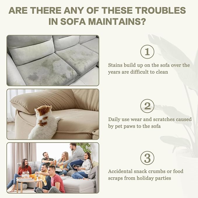 Chenille Couch Cover Blanket Vintage Minimalist Sofa Cover 71"x150" | Speckled Heathered Yarn Woven, Thick Soft Washable Furniture Protector, Fit 3 Cushion Couch & Sectional, Sage Green - Image 4