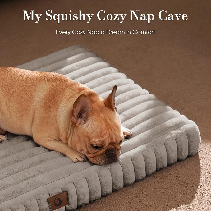 Extra Large Orthopedic Dog Crate Bed with Waterproof Lining | Egg crate foam for joint support. Soft plush surface. Non-slip bottom. Removable & machine washable cover. OEKO-TEX certified - Image 2