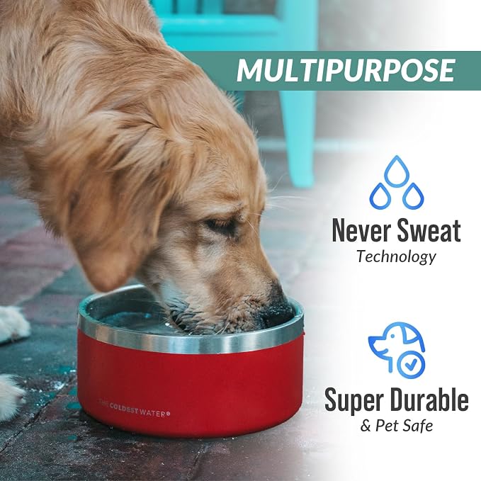 Coldest Dog Bowl - Anti Rust Metal, Non Slip, 3 Layers Insulated Stainless Steel Dog Bowls - Spill Proof & Heavy Duty - Water Bowl for Dogs, Cats & Pets, Dish Washer Safe (200 oz, Cotton Candy Pink) - Image 7