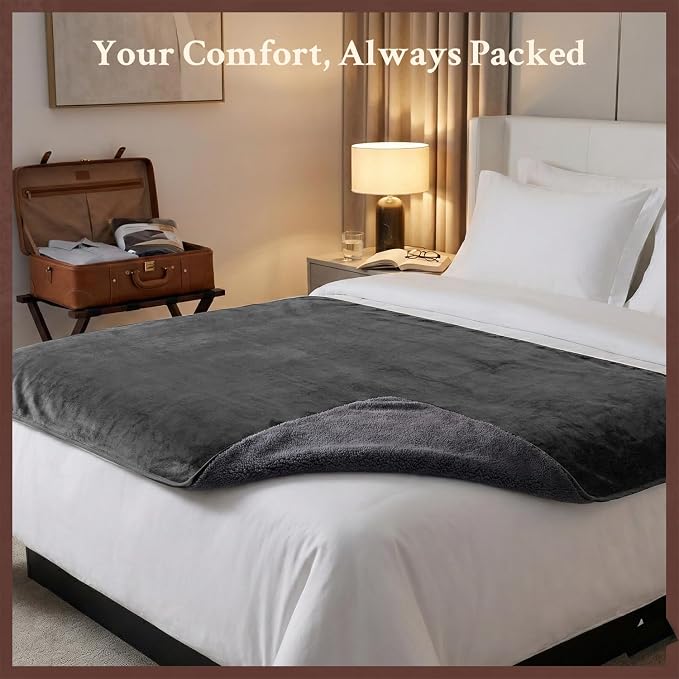 Waterproof Blanket for Couch, Sofa, Pets, Grey, 40"x60", Double-Sided | Stain Resistant, Leak-Proof, Reversible Flannel & Sherpa Fleece, Soft Plush Throw Blanket to Protect Furniture and Mattress - Image 5