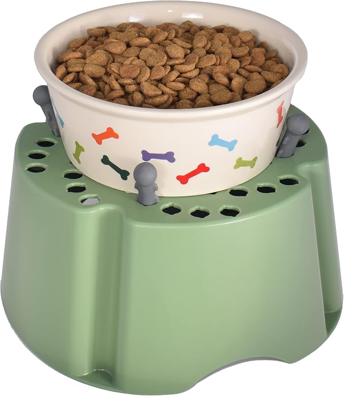 My Bowl Stand | 5” Elevated Stand for Any Dog Bowl up to 7.5” Width, Made in USA, Lift Your Pet’s Food or Water, Reduces Joint Strain, Sturdy + Washable + Stackable, Adjustable Raised Feeder by PegSet