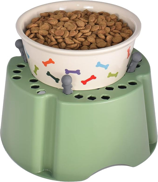 My Bowl Stand | 5” Elevated Stand for Any Dog Bowl up to 7.5” Width, Made in USA, Lift Your Pet’s Food or Water, Reduces Joint Strain, Sturdy + Washable + Stackable, Adjustable Raised Feeder by PegSet