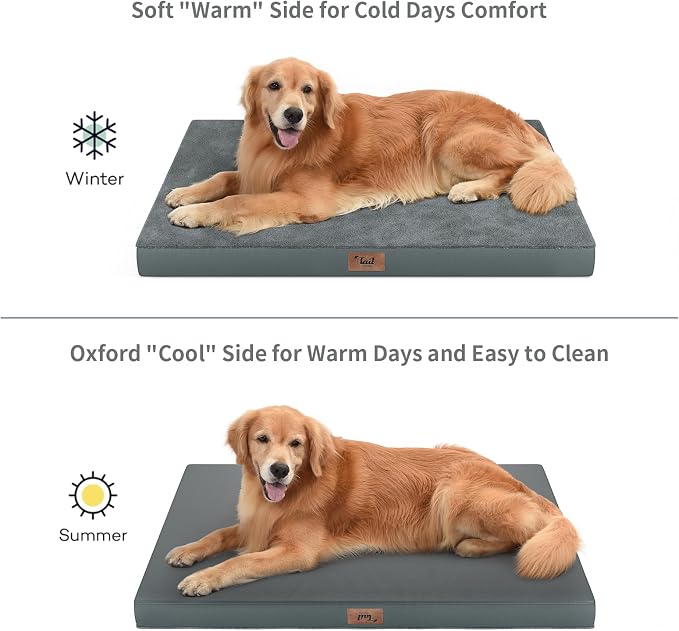 Jumbo Waterproof Orthopedic Dog Bed for Extra Large Dogs | Egg Crate Foam, Pressure Relief, Fits 54x37 Crates, Machine Washable 1680D Oxford Cover, Indoor & Outdoor Use, Up to 150 lbs - Image 4